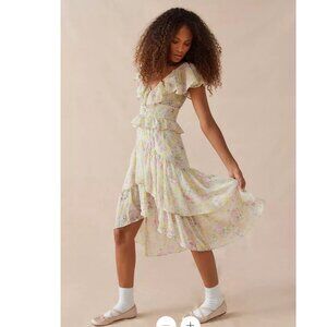 NWT En Saison Bien Ruffle Floral Midi Dress